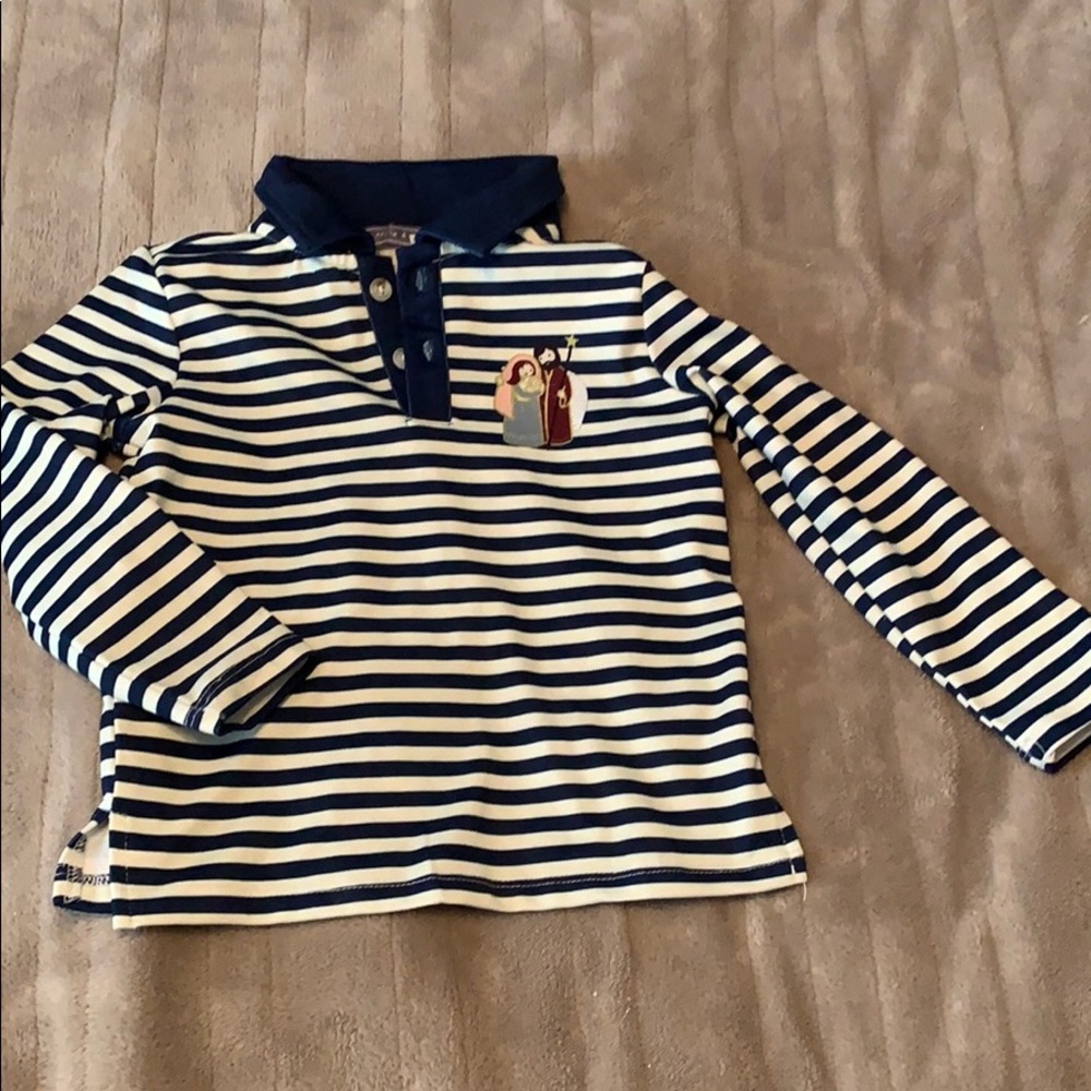 Millie loves Lilly nativity collared shirt